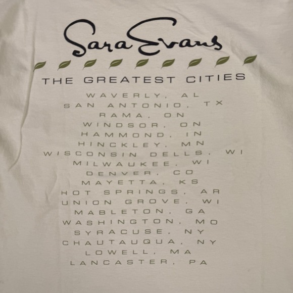 Sarah Evans Shirt Mens Large Yellow 2008 The Greatest Cities Tour Music Band - Picture 4 of 12